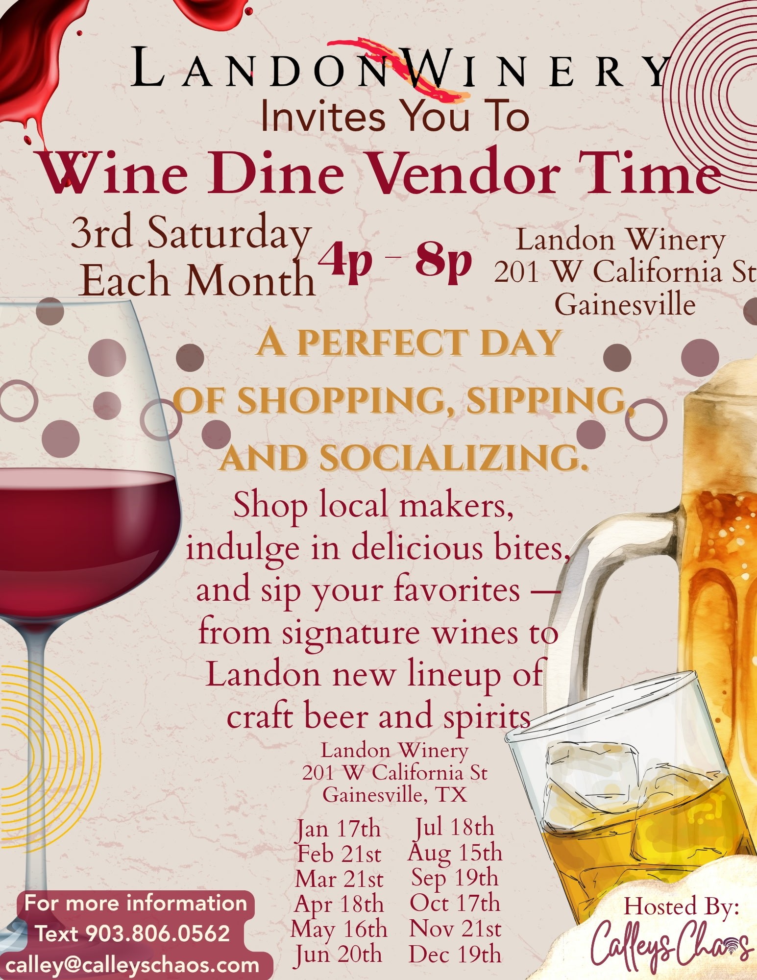 Wine Dine Vendor Time Gainesville